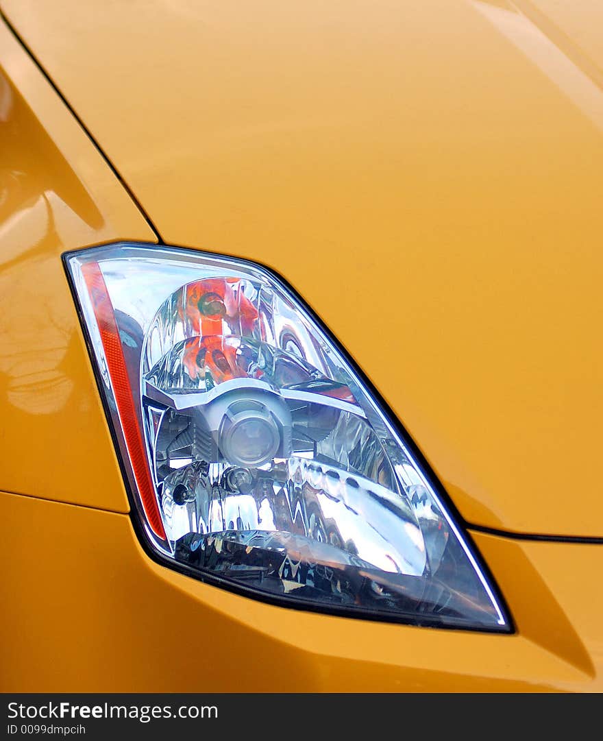 Head light of a sports car