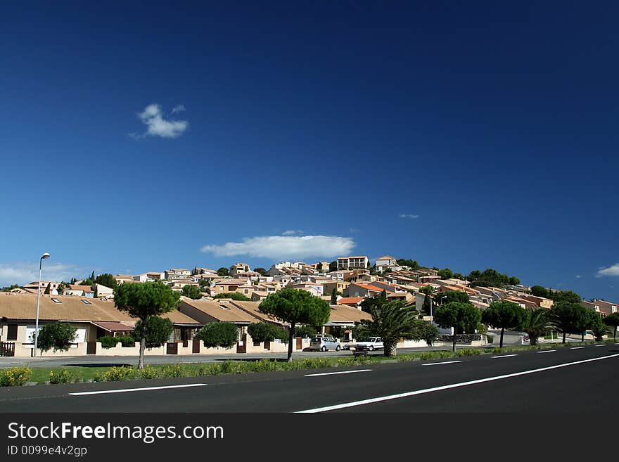 Vacation village in summer in southern France