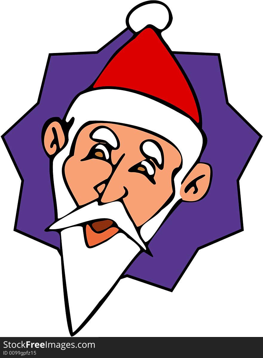 Santa Claus color cartoon artwork line-art