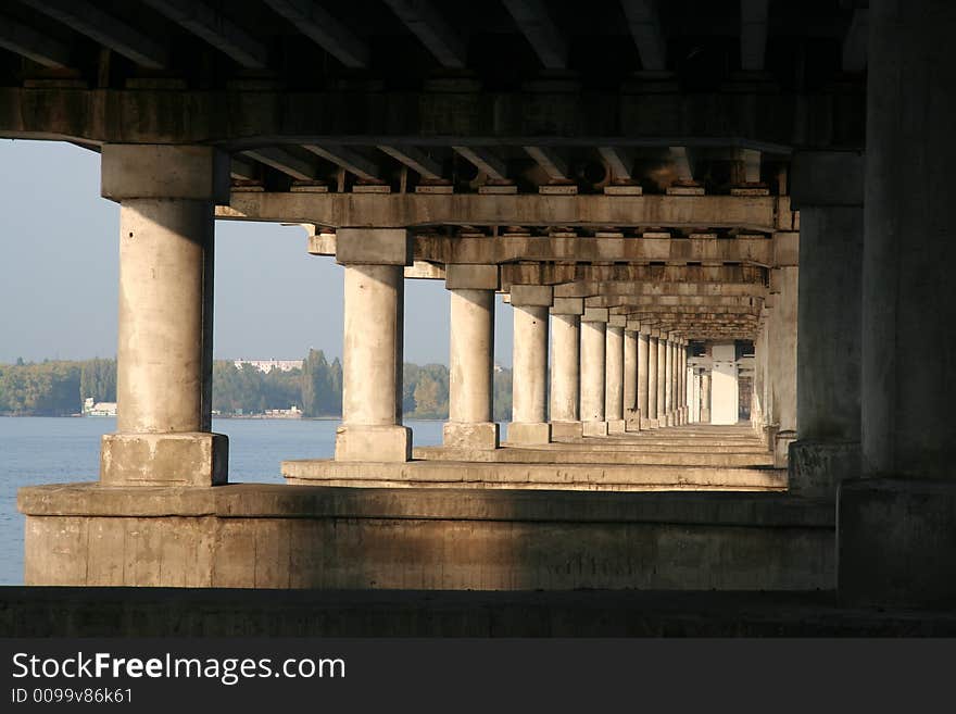 Big bridge on the Dnepr river