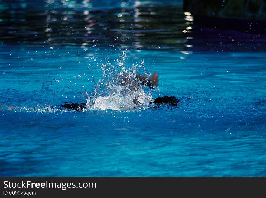 Swimmer in swimming pool in Turkey. Swimmer in swimming pool in Turkey