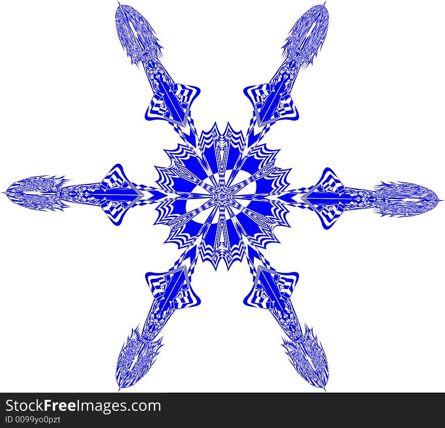 Snowflake on a white background