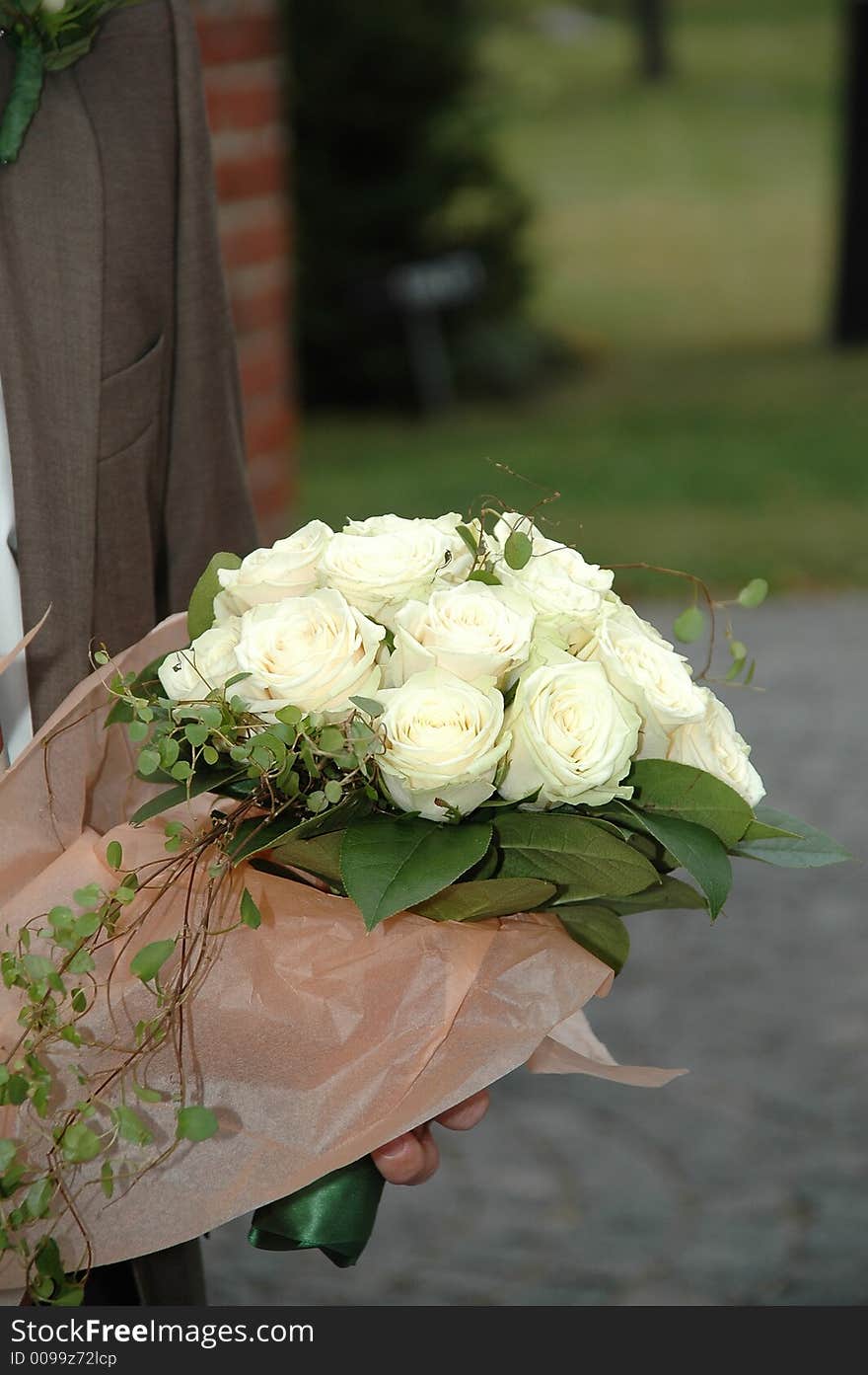 Groom and bouquet