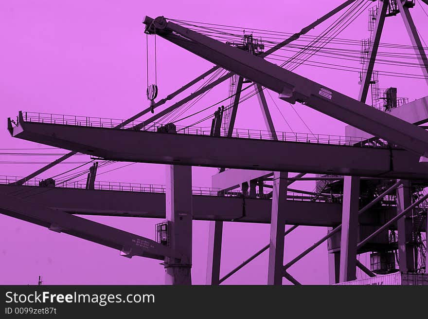 Abstract Dockyard Cranes