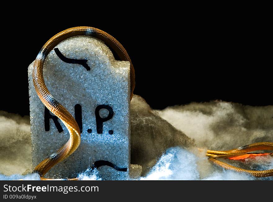 Graveyard headstone with R.I.P on it. Graveyard headstone with R.I.P on it