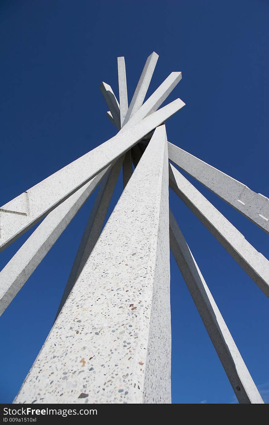 Wigwam abstract made of white stone - blue cloudless sky - format portrait. Wigwam abstract made of white stone - blue cloudless sky - format portrait