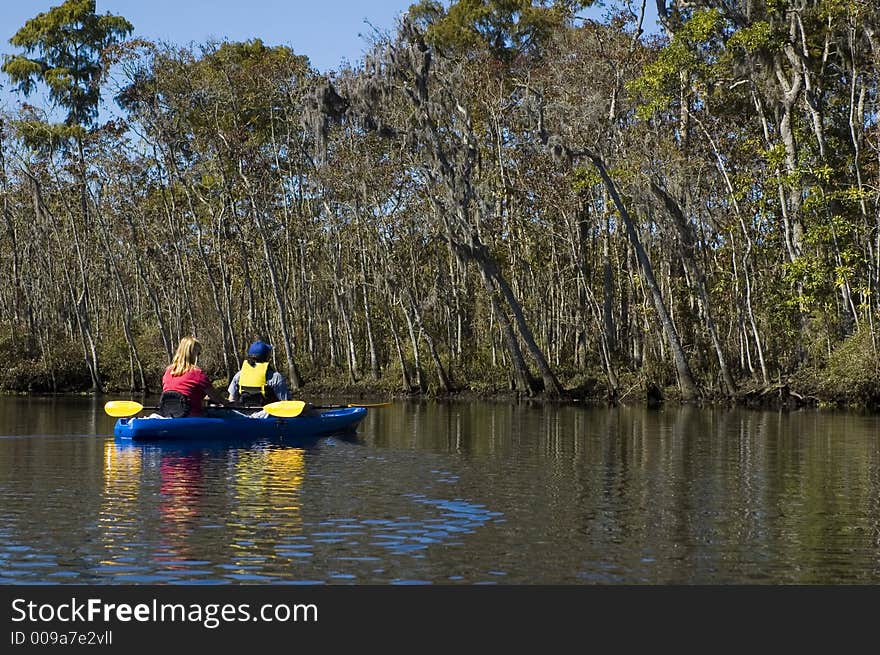 Kayaking the creek near the Suwannee River, Suwannee, Florida