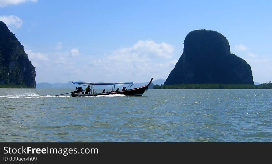 Long tail boat in Phang Nga Bay, Thailand