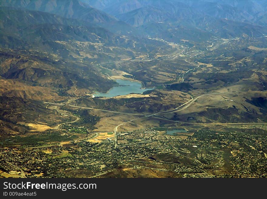 Reservoir in mountain area