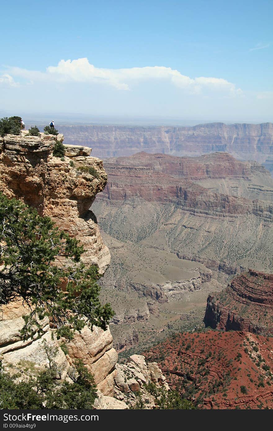 Grand Canyon Overlook with People on Ledge