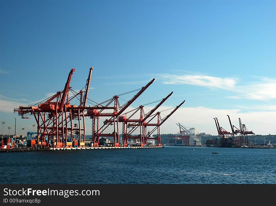 Red Ship Cranes