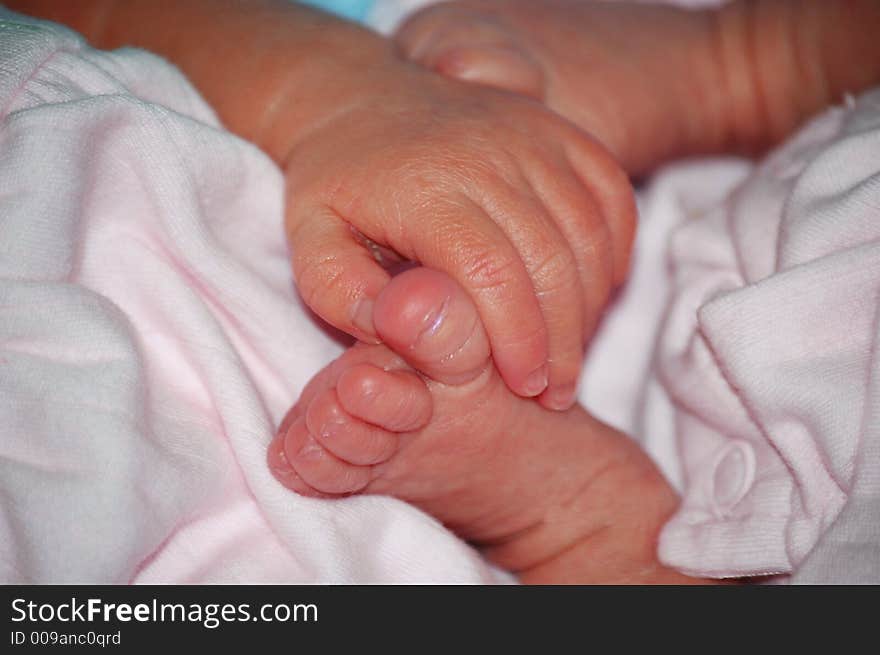 Baby feet and hand