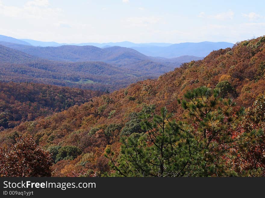 View of mountains from skyline drive. View of mountains from skyline drive