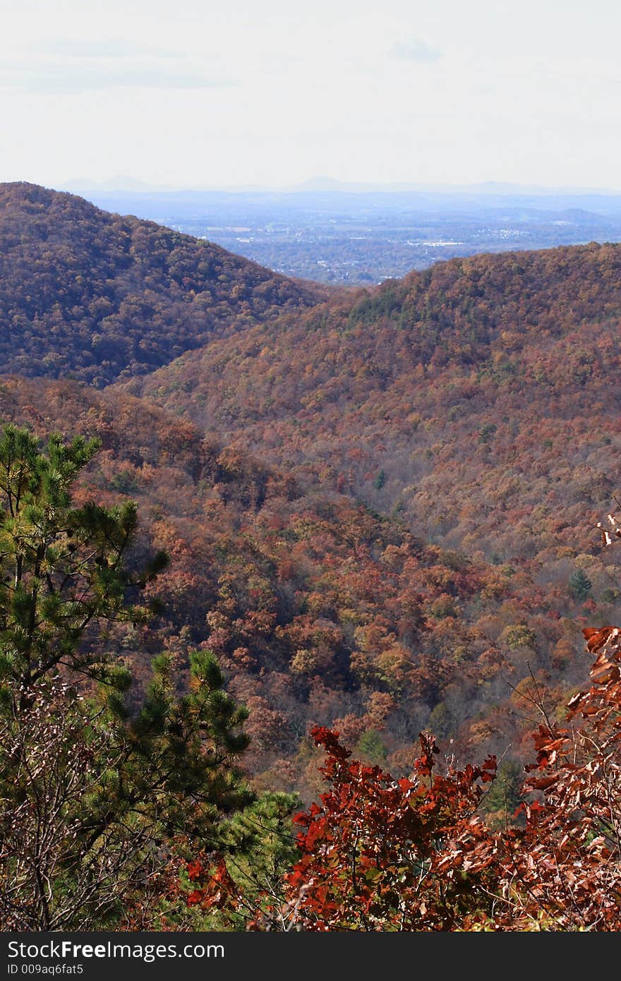 View of mountains from skyline drive. View of mountains from skyline drive