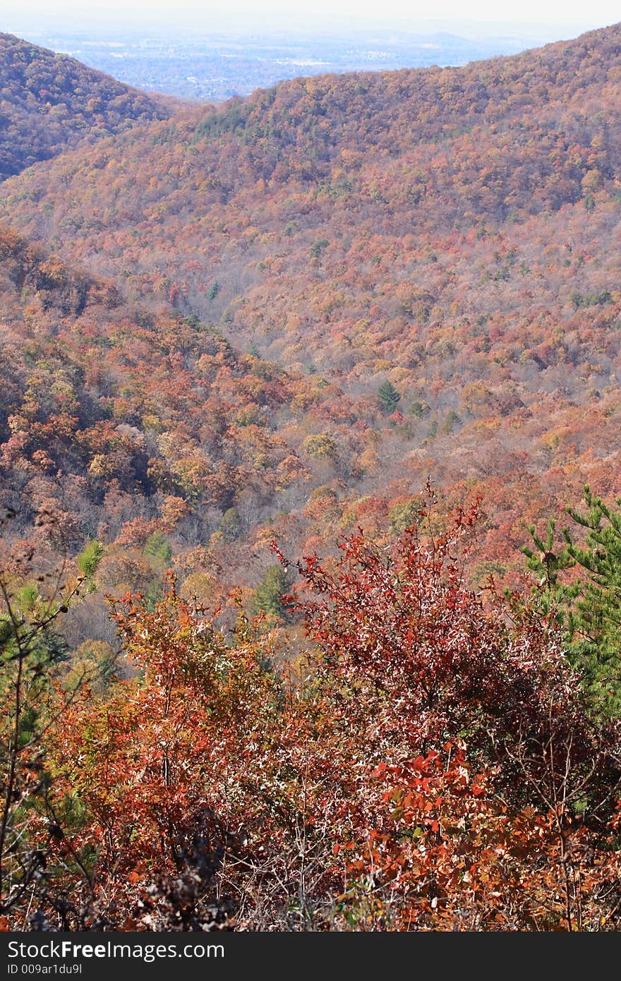 View of mountains from skyline drive. View of mountains from skyline drive