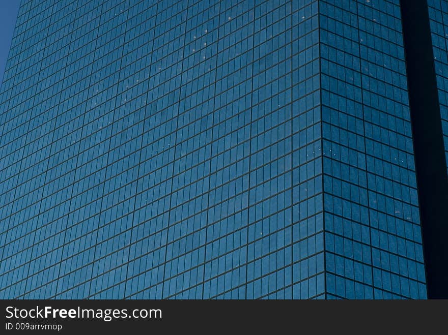 Simple lines of a glass skyscraper in Boston. Simple lines of a glass skyscraper in Boston