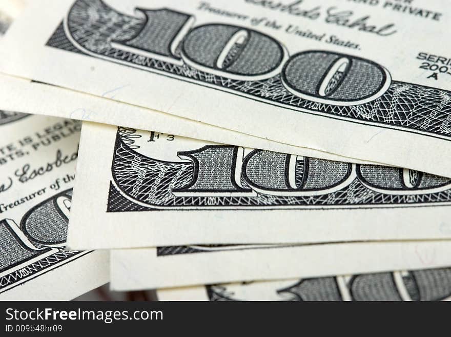 Close-up of a $ banknotes. Close-up of a $ banknotes