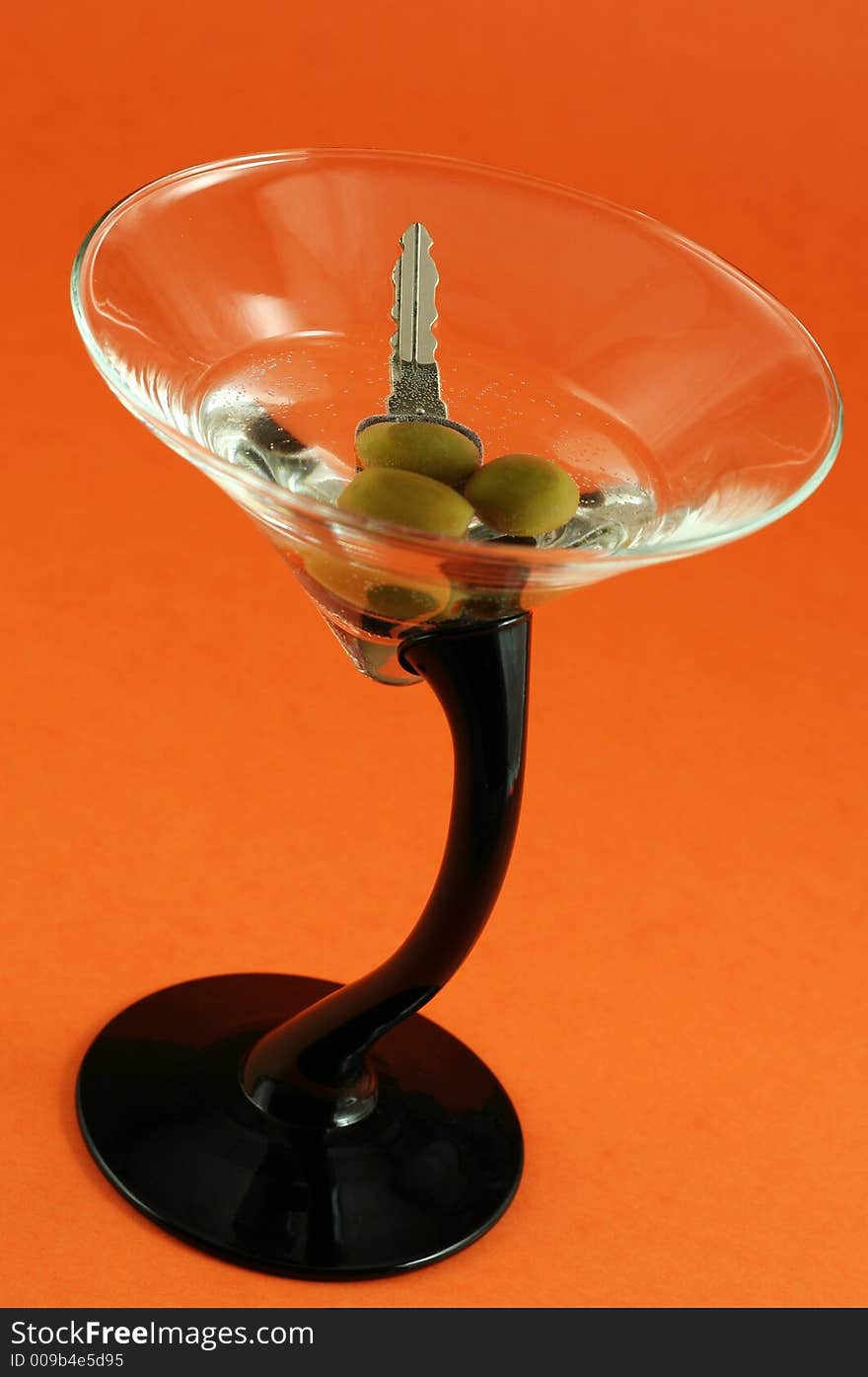 Martini with car keys inside