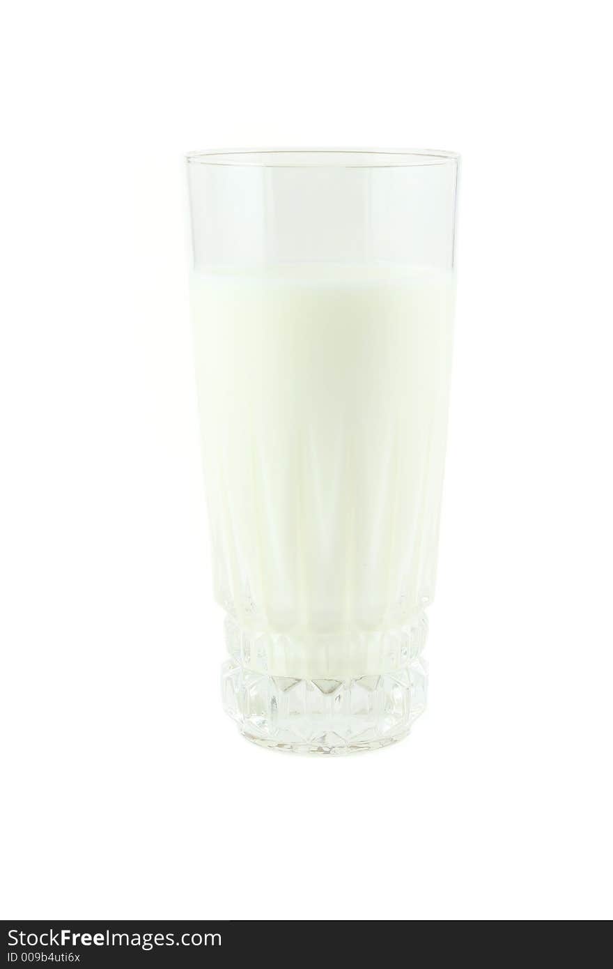 Glass of milk isolated on white - great for backgrounds