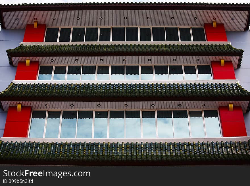 A fragment of china building in Chinatown, Bangkok, Thailand. A fragment of china building in Chinatown, Bangkok, Thailand