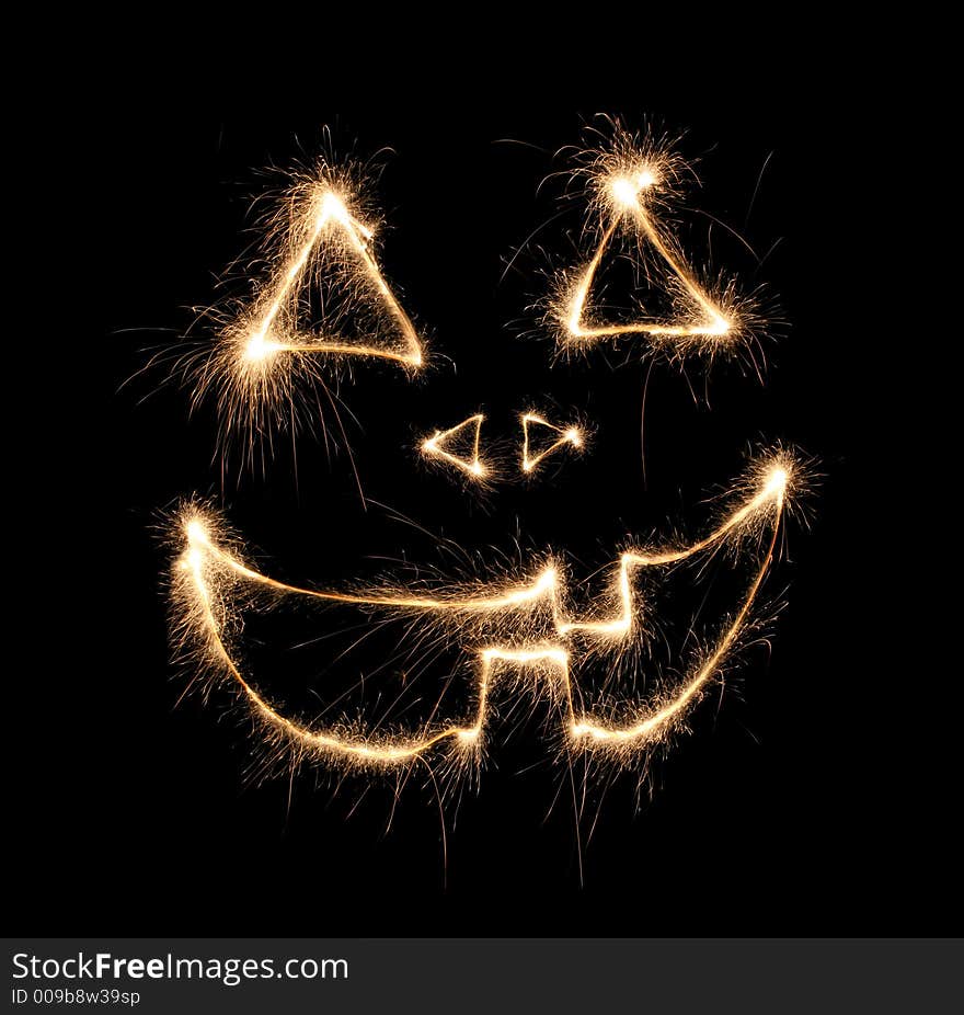 Halloween sparkler on black background