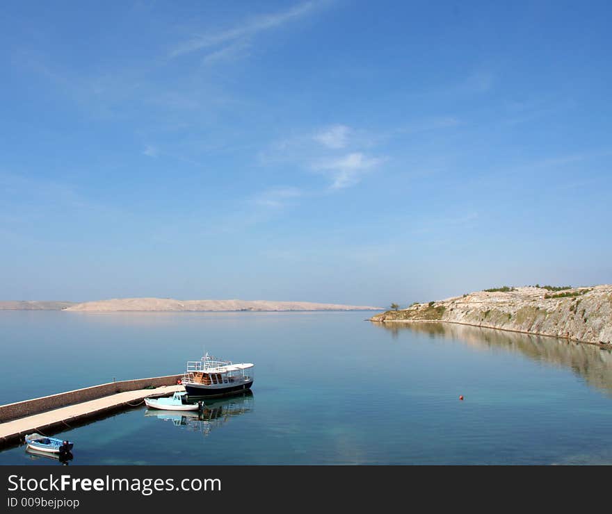 Wonderful quiet morning-mood, coastline of Dalmatia, Croatia, Europe. Wonderful quiet morning-mood, coastline of Dalmatia, Croatia, Europe