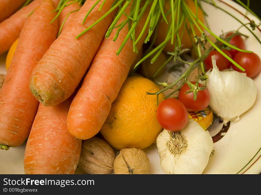 Organic cooking with lots of vegetables