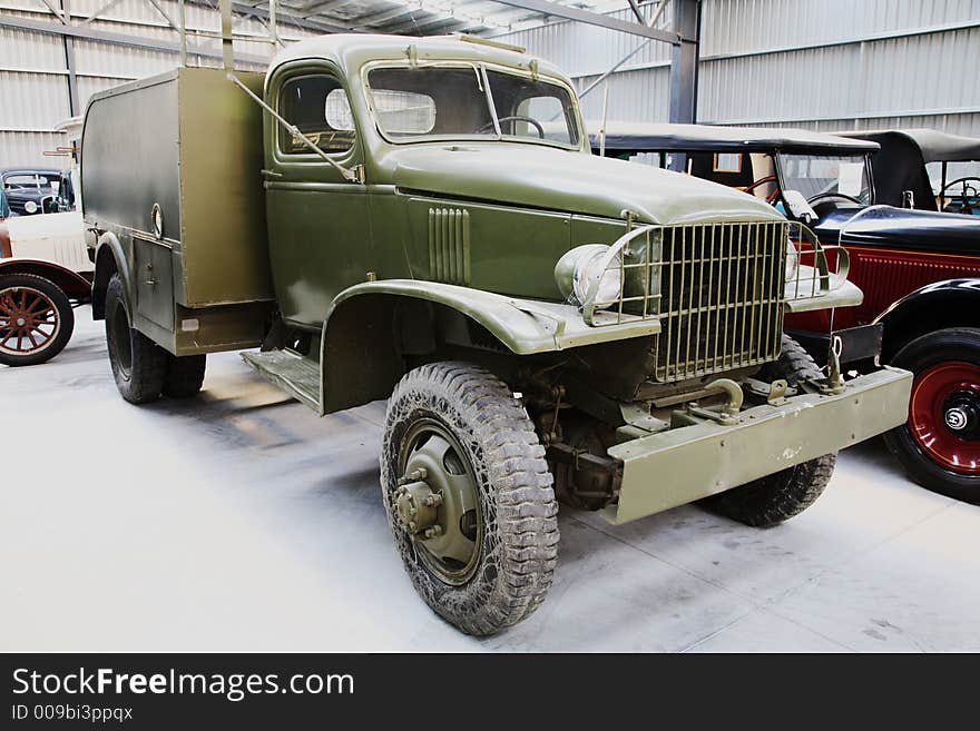 Vintage military truck shot at museum of transportation