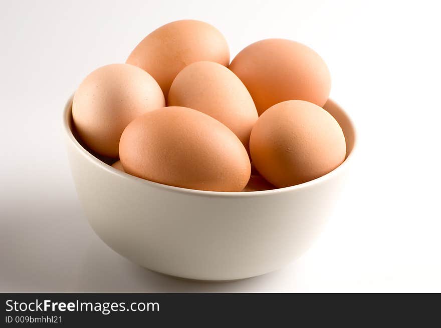 Close up of brown eggs