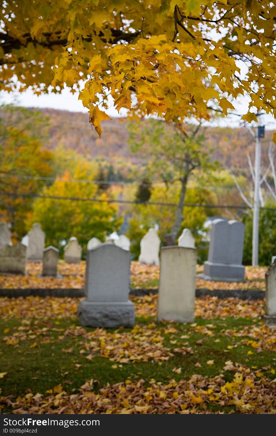 Fall in a Small Town Cemetery