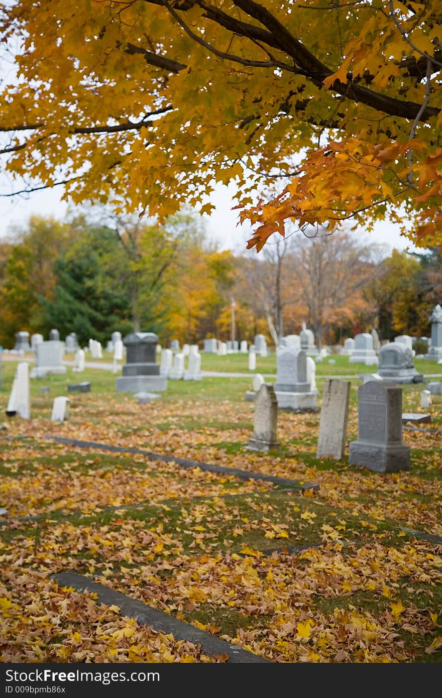 Fall in a Small Town Cemetery in Rural New England