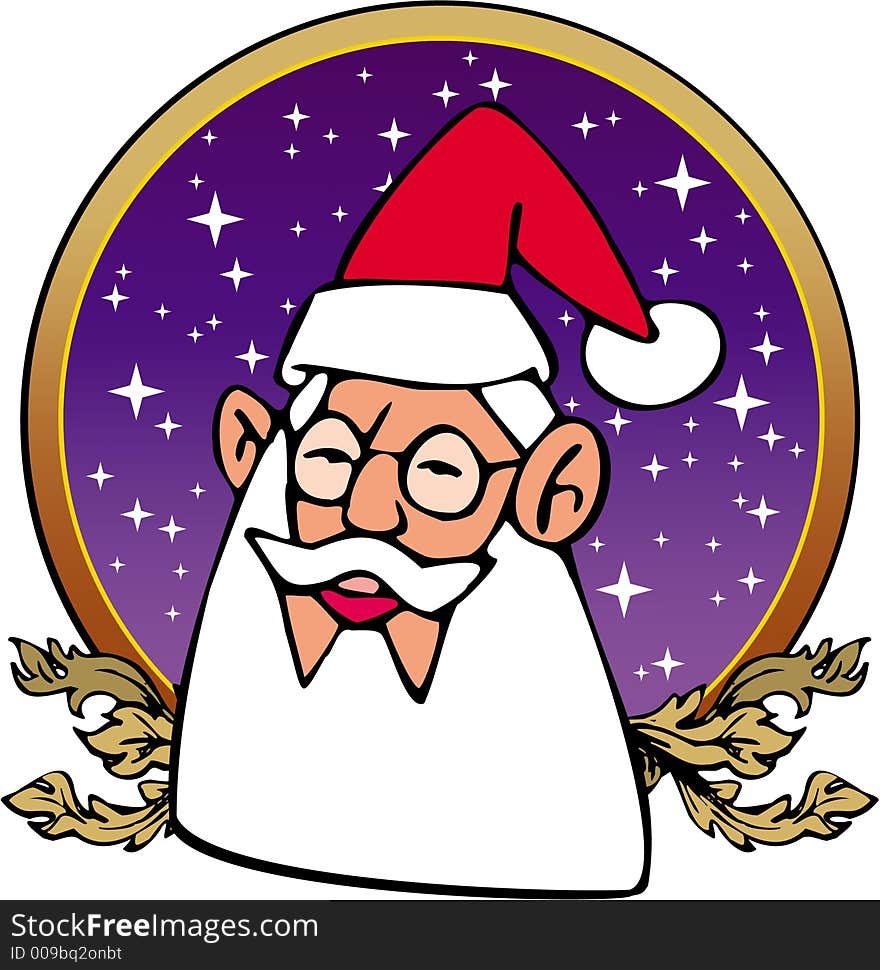 Santa Claus color cartoon artwork line-art