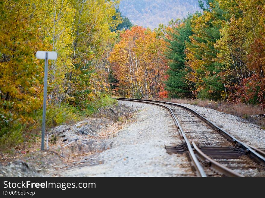 Railroad In Fall Foliage