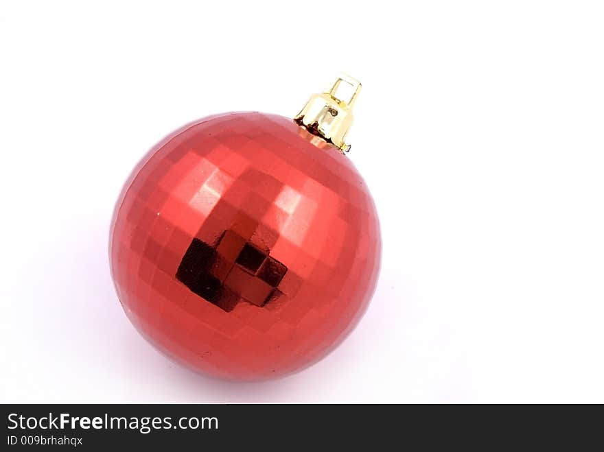 Red Metal Ball Decoration for Christmas Tree. Red Metal Ball Decoration for Christmas Tree