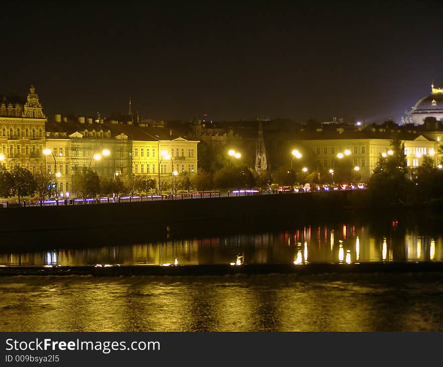 Night view from bridge of Karl