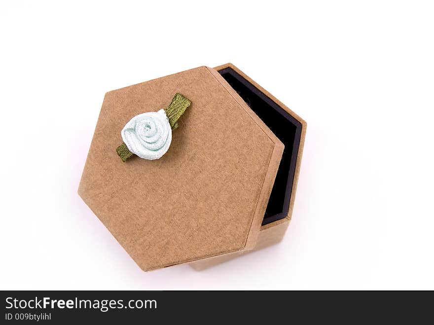 Brown Gift Box with lid slightly open