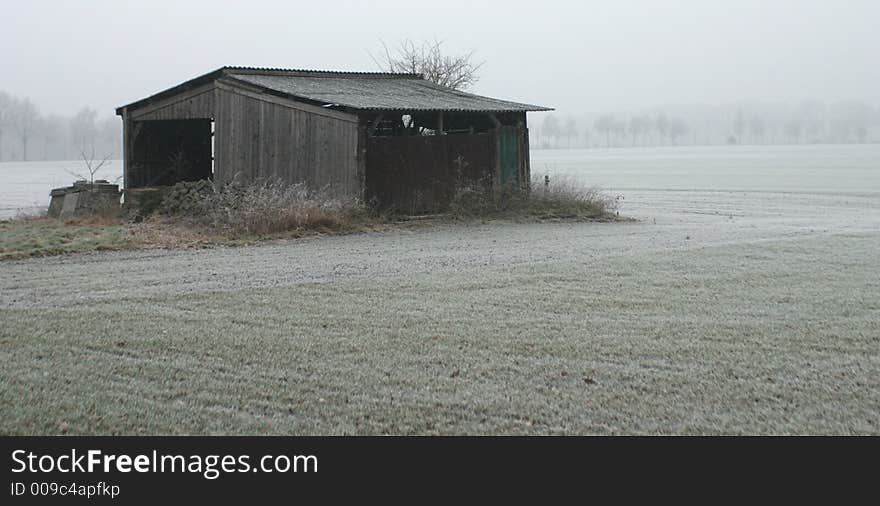 Shed In Snow