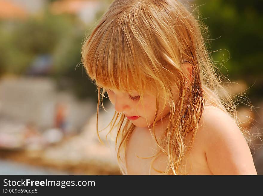 Cute little girl on vacation. Cute little girl on vacation