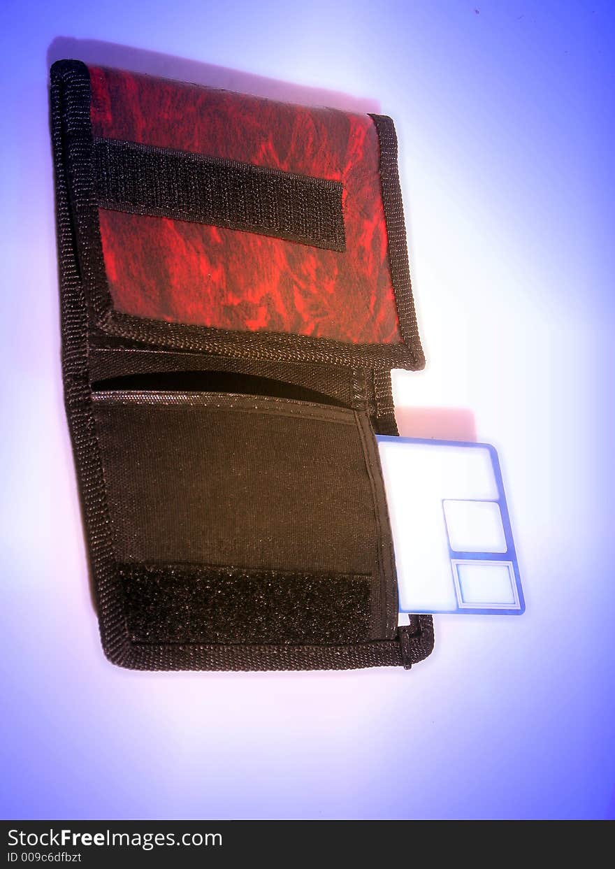 Credit card and pouch. it represents money transaction.