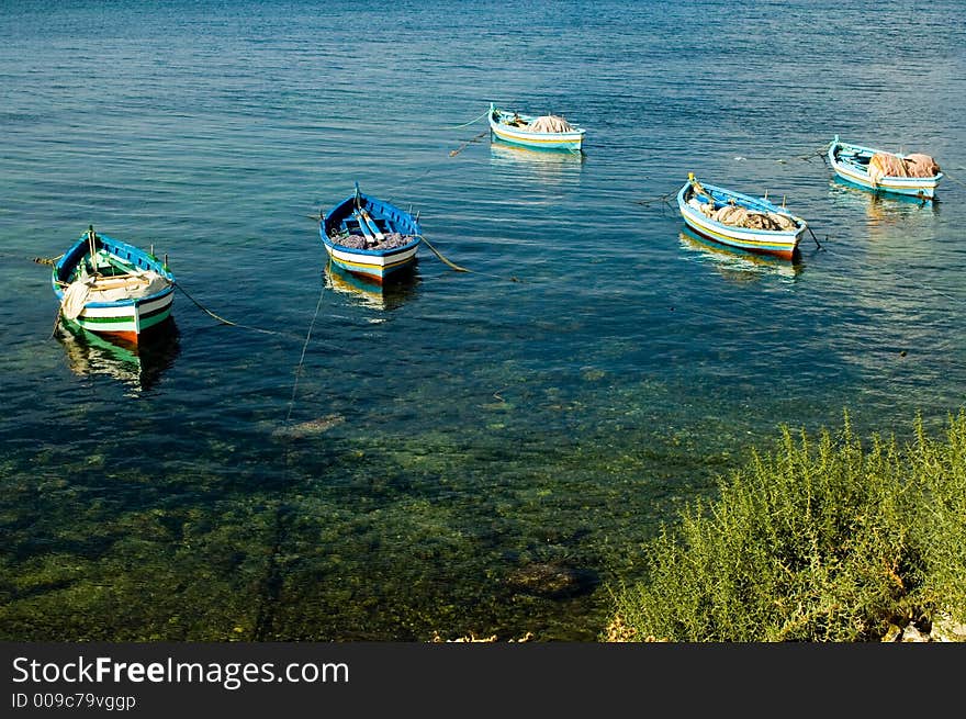 Fishing boats at the shore