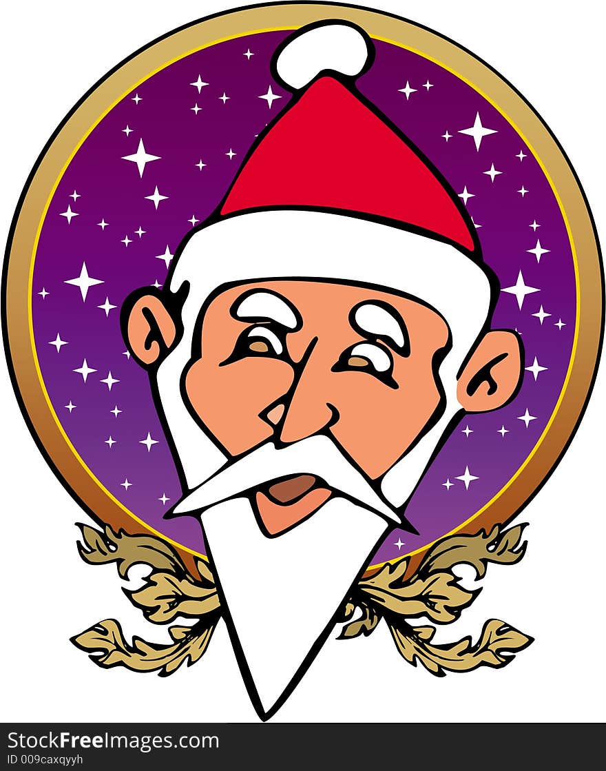 Santa Claus color cartoon artwork line-art