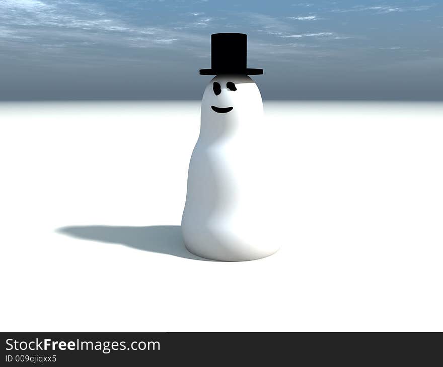 A computer created Christmas scene of a snowman. A computer created Christmas scene of a snowman.