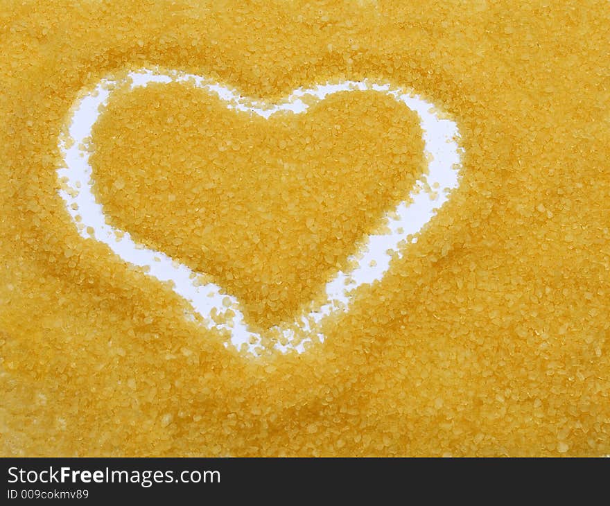 Heart drawed on bath salt