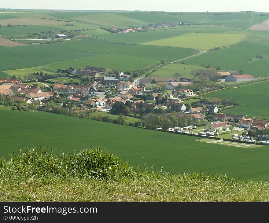 The village escalles, pas de calais, france