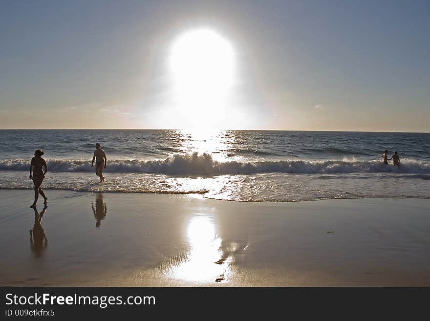 Sunset in France. Atlantic Ocean.