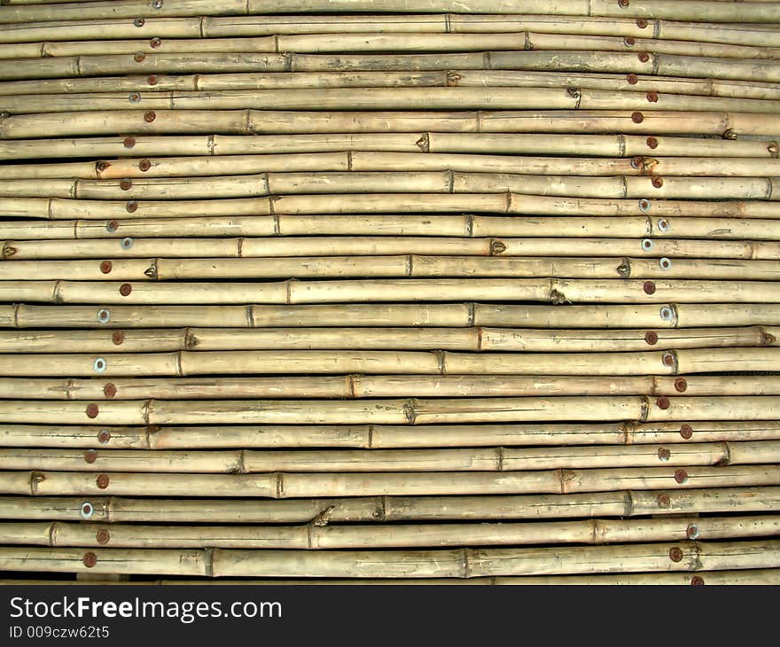 Texture background of a bamboo wall