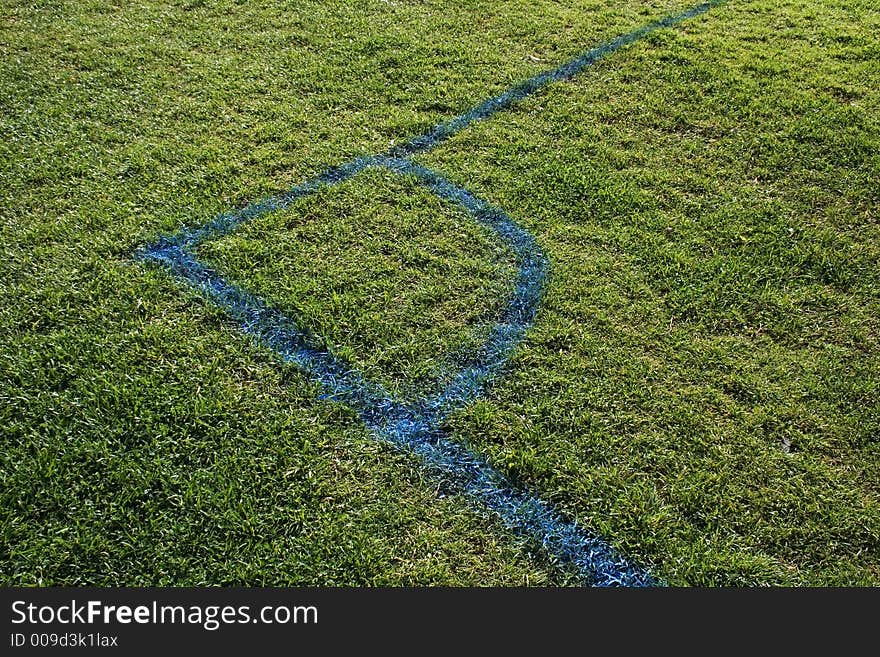 A corner of a soccer field. A corner of a soccer field.