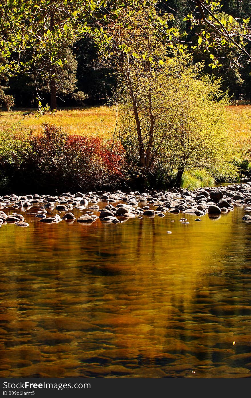 Beautiful reflections of fall color in yosemite. Beautiful reflections of fall color in yosemite