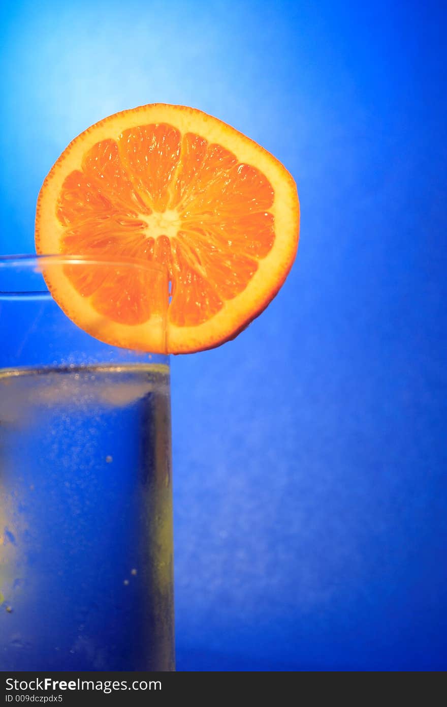 Cool water with a slice orange