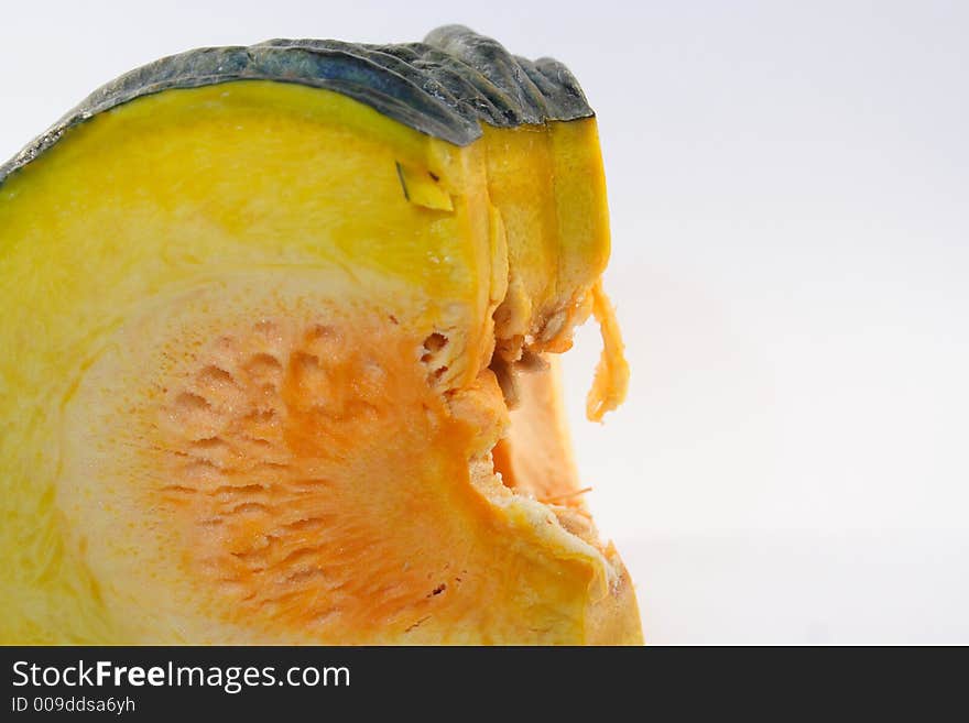 A isolate slice of pumkin